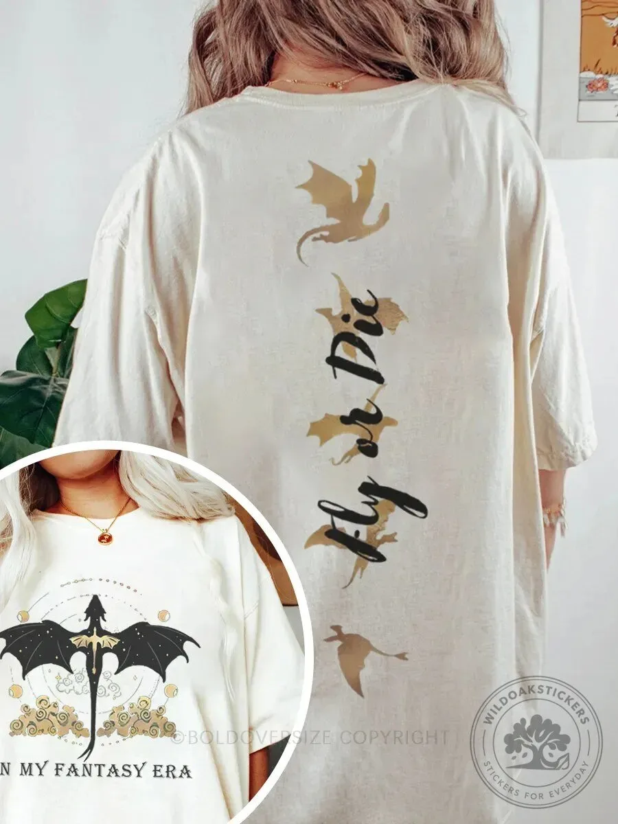 Vintage In My Fantasy Era Dragon Graphic Oversized T-Shirt